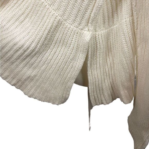 Free People Layer Cake Ivory Cream Funnel Neck Swing Cotton Blend Sweater M L XL - Picture 8 of 13